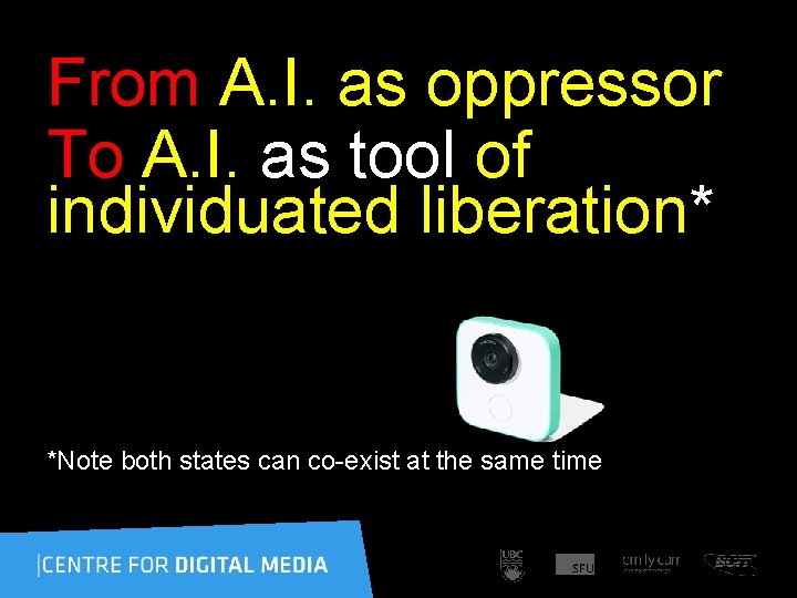 From A. I. as oppressor To A. I. as tool of individuated liberation* *Note