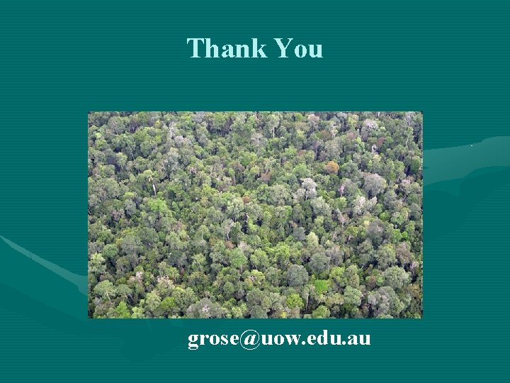 Thank You grose@uow. edu. au 
