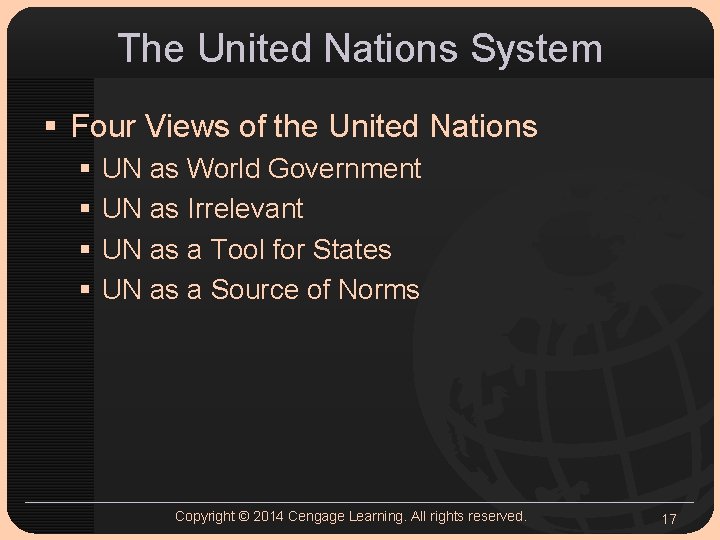The United Nations System § Four Views of the United Nations § § UN The United Nations System § Four Views of the United Nations § § UN
