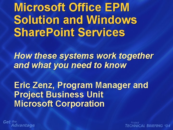 Microsoft Office EPM Solution and Windows Share. Point Services How these systems work together Microsoft Office EPM Solution and Windows Share. Point Services How these systems work together