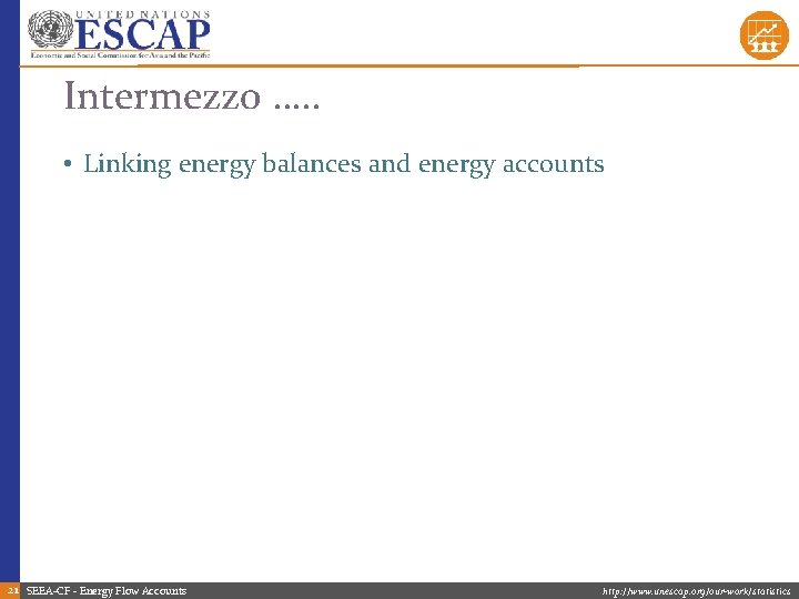 Intermezzo …. . • Linking energy balances and energy accounts 21 SEEA-CF - Energy