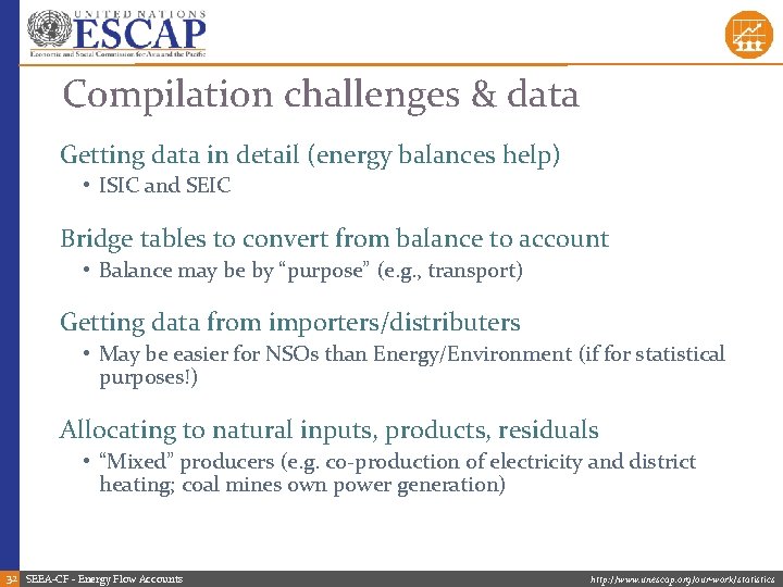 Compilation challenges & data Getting data in detail (energy balances help) • ISIC and