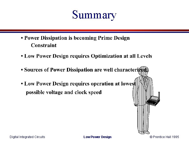 Summary Digital Integrated Circuits Low Power Design © Prentice Hall 1995 