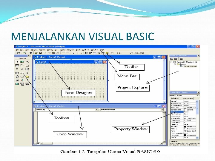 MENJALANKAN VISUAL BASIC 