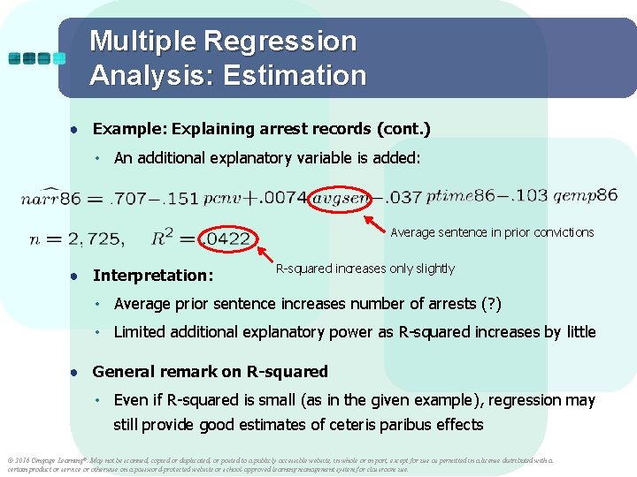 Multiple Regression Analysis: Estimation ● Example: Explaining arrest records (cont. ) • An additional Multiple Regression Analysis: Estimation ● Example: Explaining arrest records (cont. ) • An additional