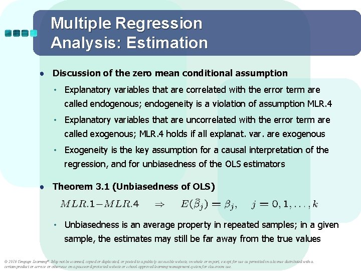 Multiple Regression Analysis: Estimation ● Discussion of the zero mean conditional assumption • Explanatory Multiple Regression Analysis: Estimation ● Discussion of the zero mean conditional assumption • Explanatory