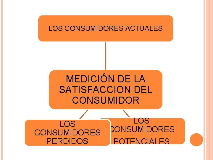 LOS CONSUMIDORES ACTUALES MEDICIÓN DE LA SATISFACCION DEL CONSUMIDOR LOS CONSUMIDORES PERDIDOS POTENCIALES 