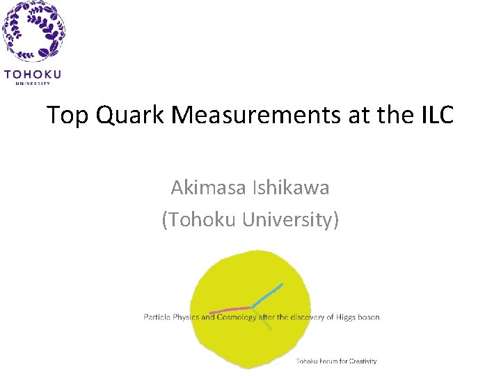 Top Quark Measurements at the ILC Akimasa Ishikawa (Tohoku University) 