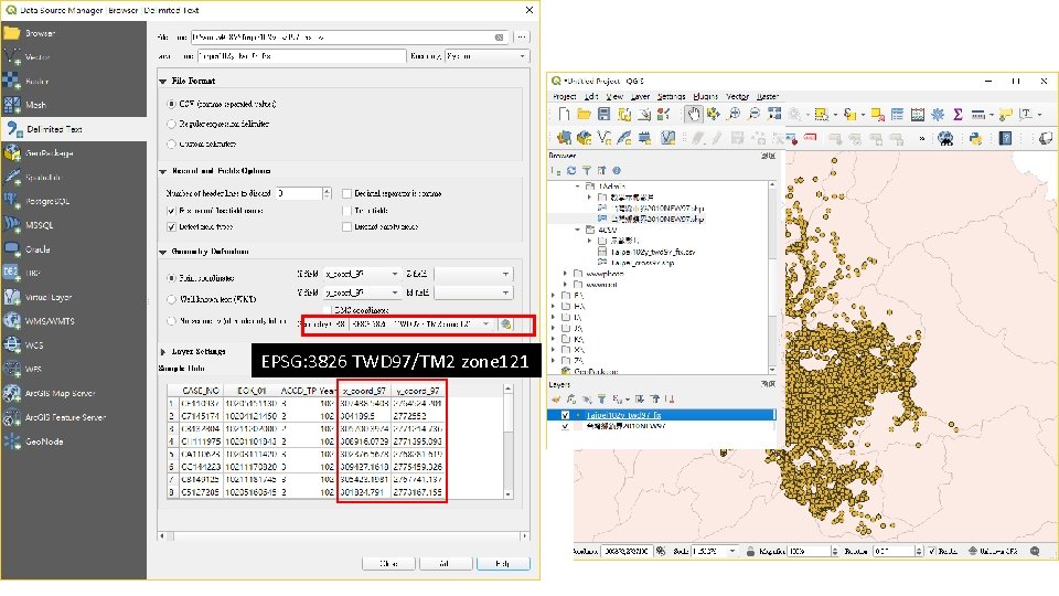 EPSG: 3826 TWD 97/TM 2 zone 121 