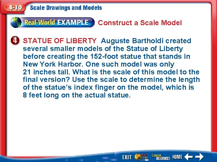 Construct a Scale Model STATUE OF LIBERTY Auguste Bartholdi created several smaller models of
