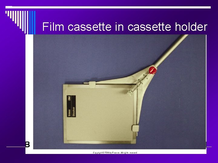 Film cassette in cassette holder 