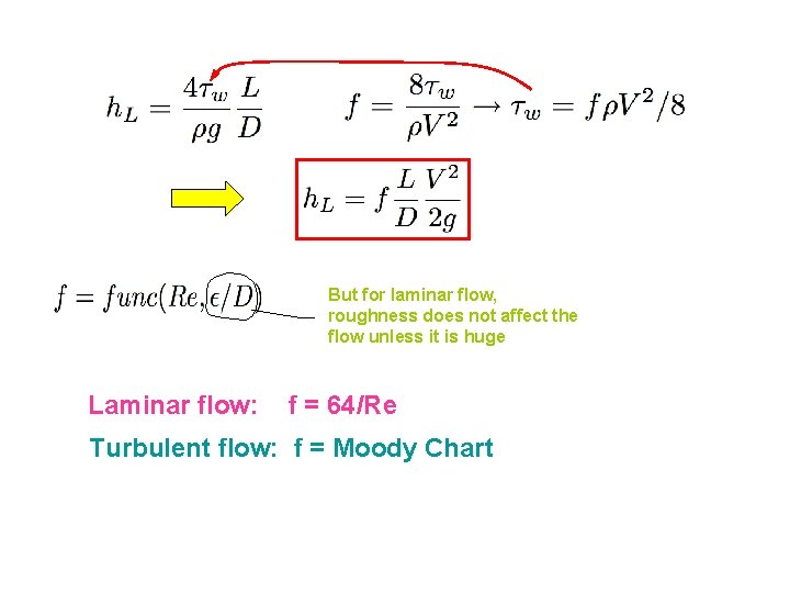 But for laminar flow, roughness does not affect the flow unless it is huge