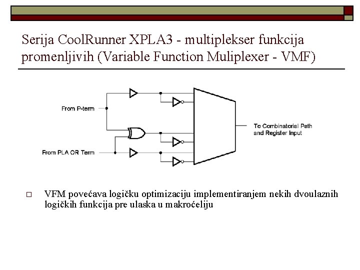 Serija Cool. Runner XPLA 3 - multiplekser funkcija promenljivih (Variable Function Muliplexer - VMF)