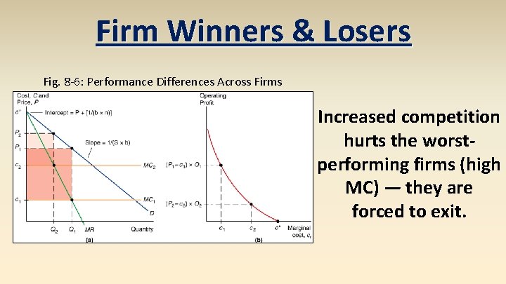 Firm Winners & Losers Fig. 8 -6: Performance Differences Across Firms Increased competition hurts