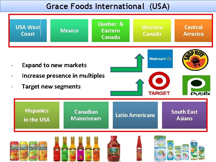 Grace Foods International (USA) USA West Coast Mexico Quebec & Eastern Canada - Expand Grace Foods International (USA) USA West Coast Mexico Quebec & Eastern Canada - Expand