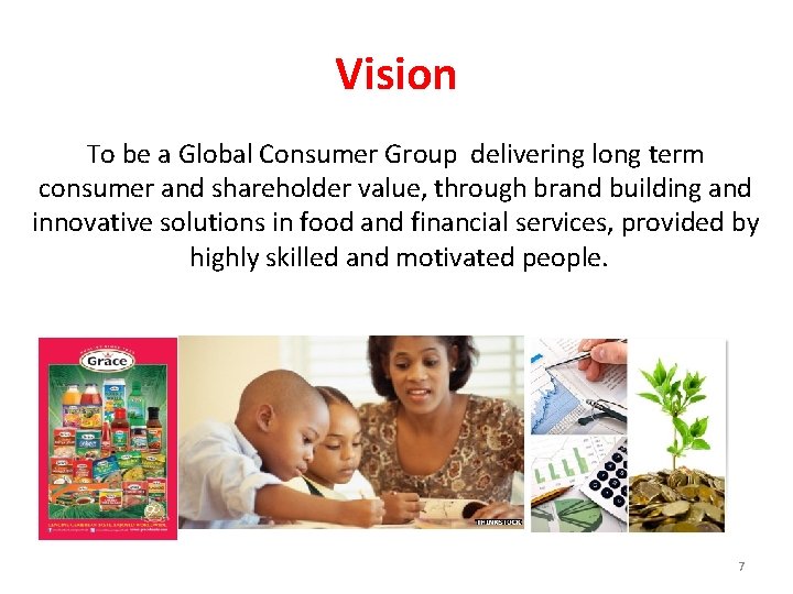 Vision To be a Global Consumer Group delivering long term consumer and shareholder value, Vision To be a Global Consumer Group delivering long term consumer and shareholder value,