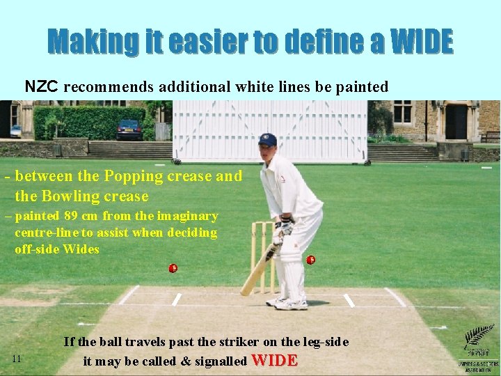 Making it easier to define a WIDE NZC recommends additional white lines be painted