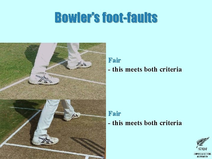 Bowler’s foot-faults Fair - this meets both criteria 