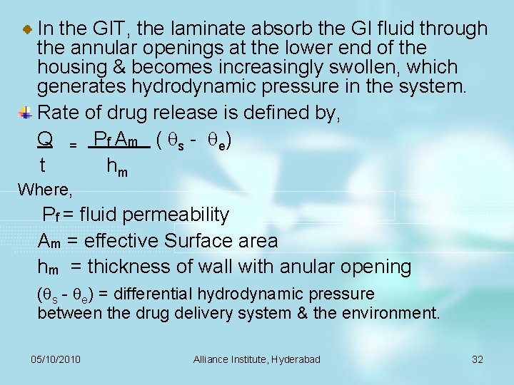 In the GIT, the laminate absorb the GI fluid through the annular openings at