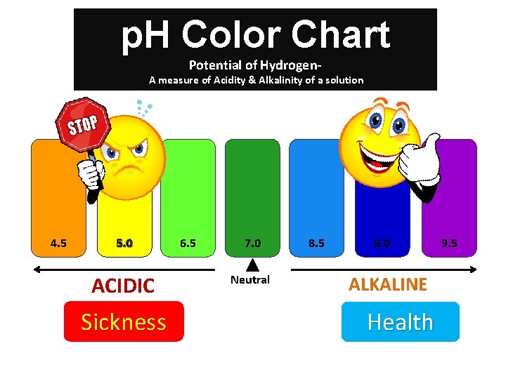 p. H Color Chart Potential of Hydrogen- A measure of Acidity & Alkalinity of