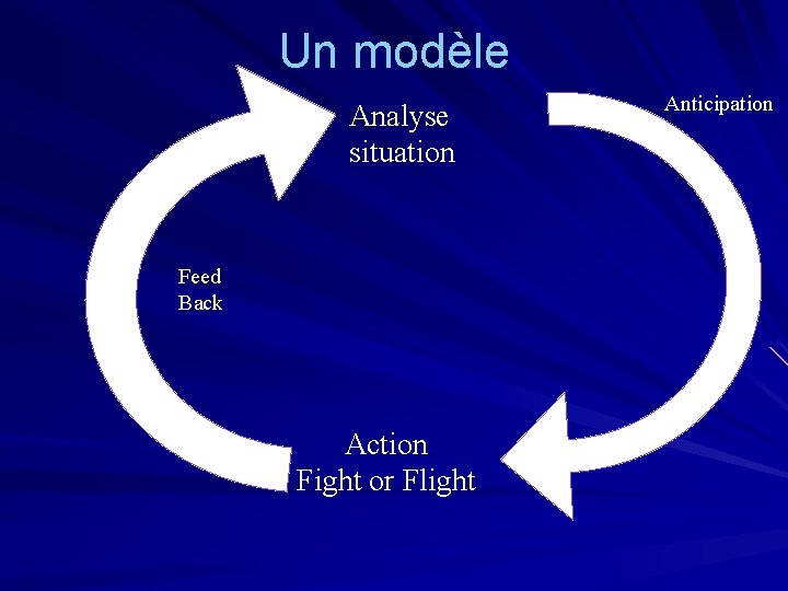 Un modèle Analyse situation Feed Back Action Fight or Flight Anticipation 