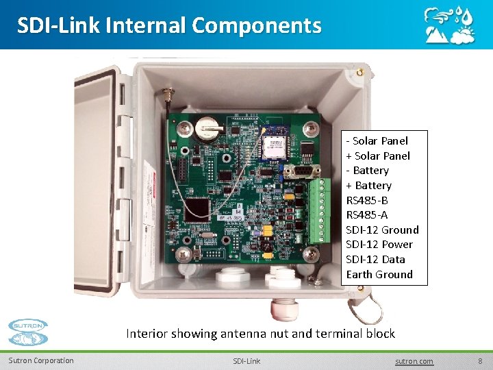 SDI-Link Internal Components - Solar Panel + Solar Panel - Battery + Battery RS SDI-Link Internal Components - Solar Panel + Solar Panel - Battery + Battery RS
