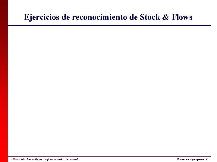 Ejercicios de reconocimiento de Stock & Flows Utilizando la Simulación para mejorar su tablero