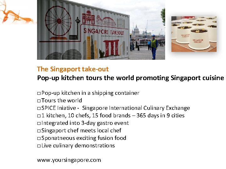 The Singaport take-out Pop-up kitchen tours the world promoting Singaport cuisine □ Pop-up kitchen