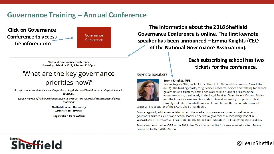 Governance Training – Annual Conference Click on Governance Conference to access the information The