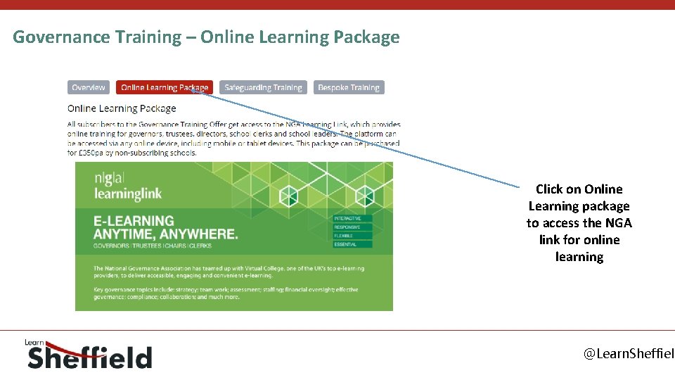 Governance Training – Online Learning Package Click on Online Learning package to access the