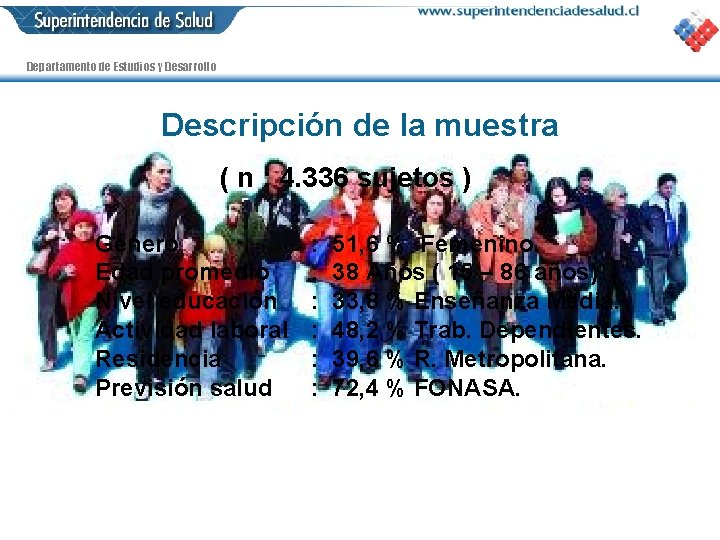 Departamento de Estudios y Desarrollo Descripción de la muestra ( n : 4. 336