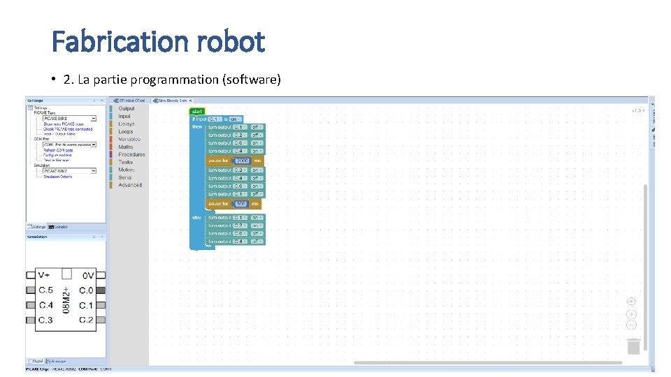 Fabrication robot • 2. La partie programmation (software) 