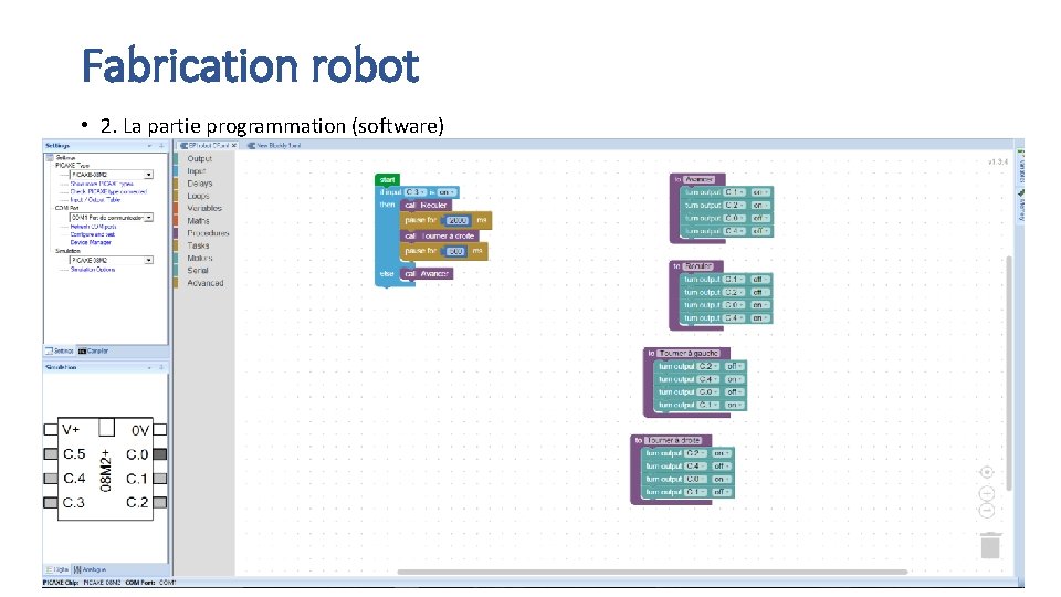 Fabrication robot • 2. La partie programmation (software) 