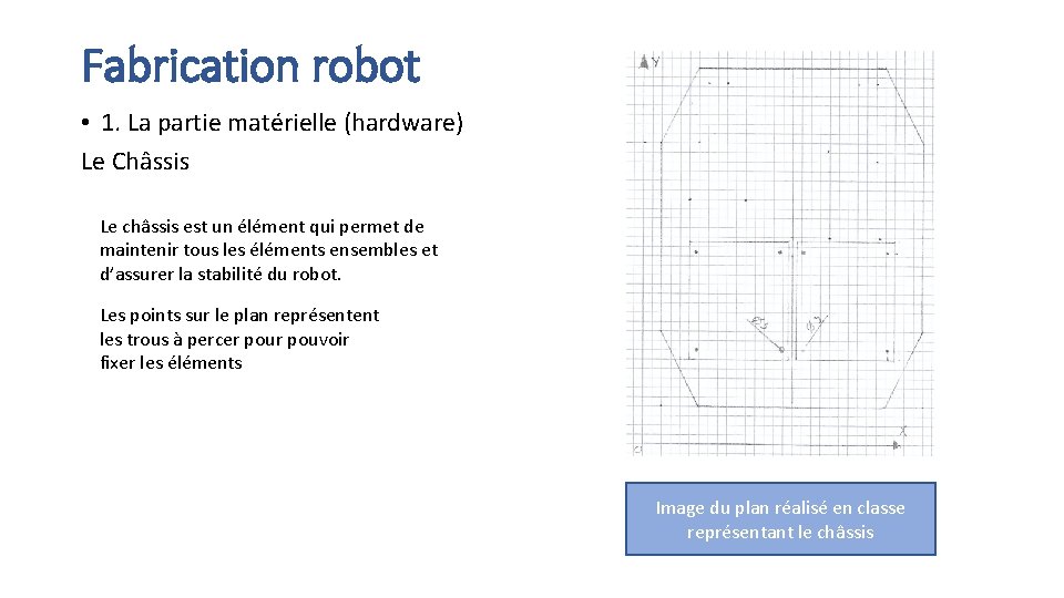 Fabrication robot • 1. La partie matérielle (hardware) Le Châssis Le châssis est un