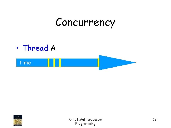 Concurrency • Thread A time Art of Multiprocessor Programming 12 