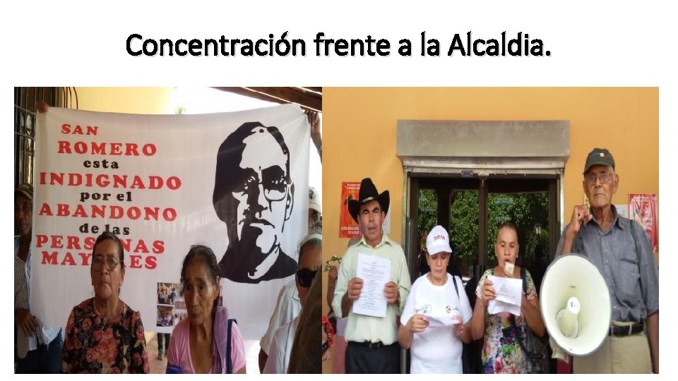 Concentración frente a la Alcaldia. 