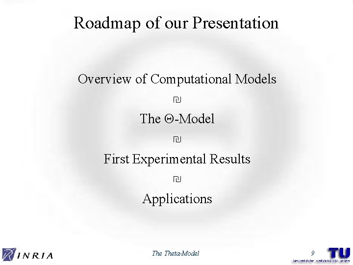 Roadmap of our Presentation Overview of Computational Models ₪ The Θ-Model ₪ First Experimental