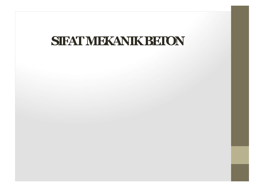 SIFAT MEKANIK BETON 