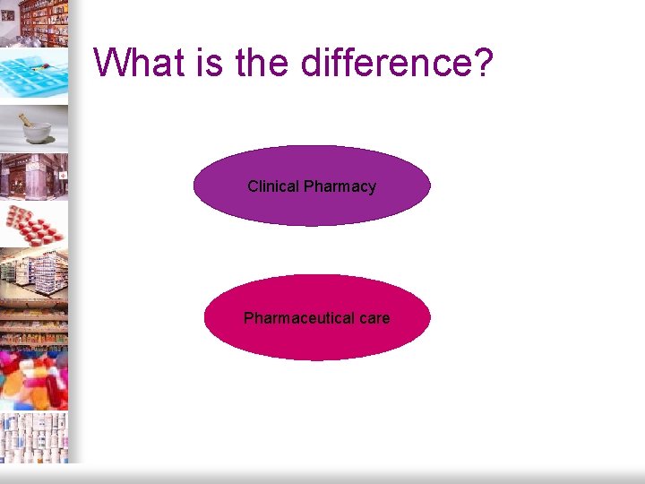 What is the difference? Clinical Pharmacy Pharmaceutical care 