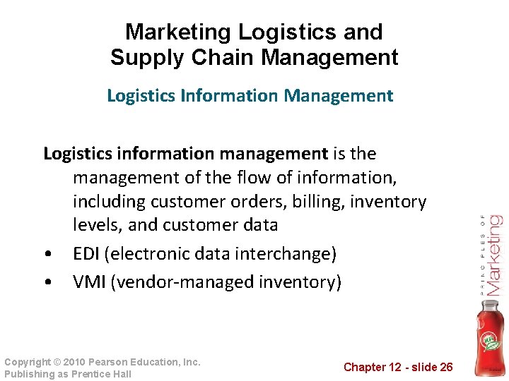 Marketing Logistics and Supply Chain Management Logistics Information Management Logistics information management is the