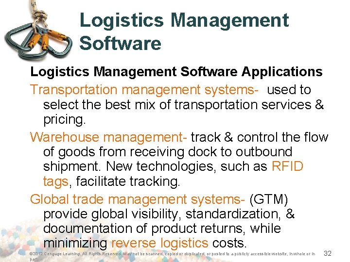 Logistics Management Software Applications Transportation management systems- used to select the best mix of