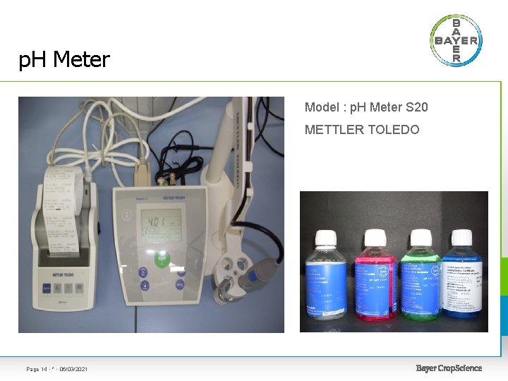 p. H Meter Model : p. H Meter S 20 METTLER TOLEDO Page 14