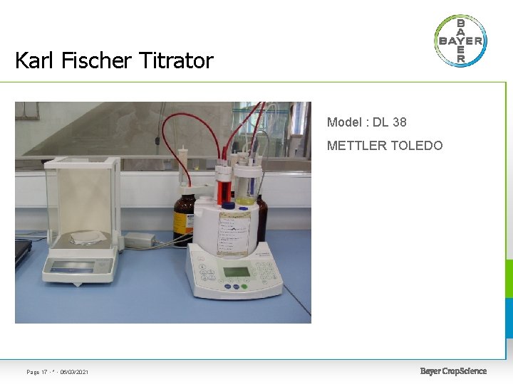 Karl Fischer Titrator Model : DL 38 METTLER TOLEDO Page 17 • * •