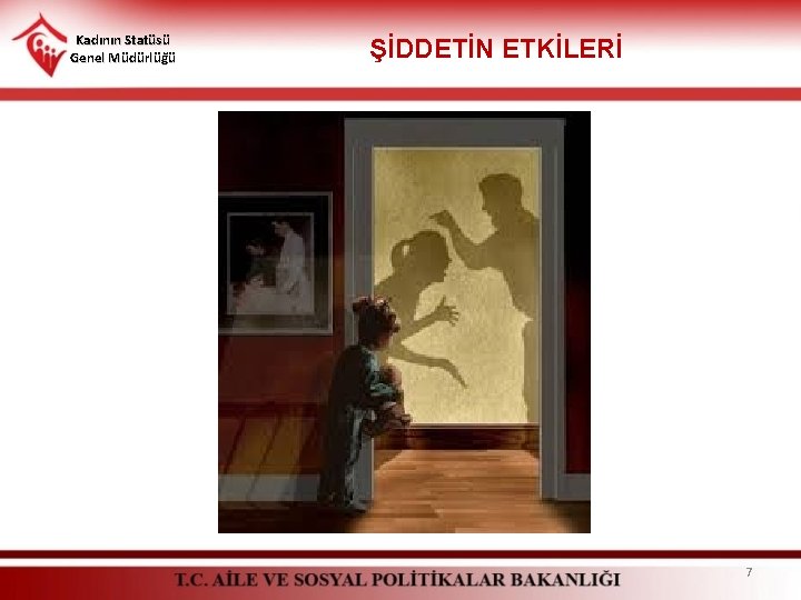 Kadının Statüsü Genel Müdürlüğü ŞİDDETİN ETKİLERİ 7 