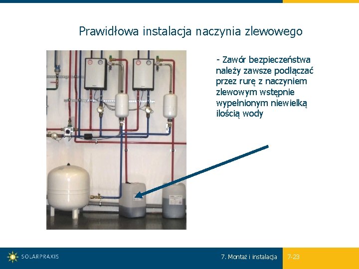 Prawidłowa instalacja naczynia zlewowego - Zawór bezpieczeństwa należy zawsze podłączać przez rurę z naczyniem