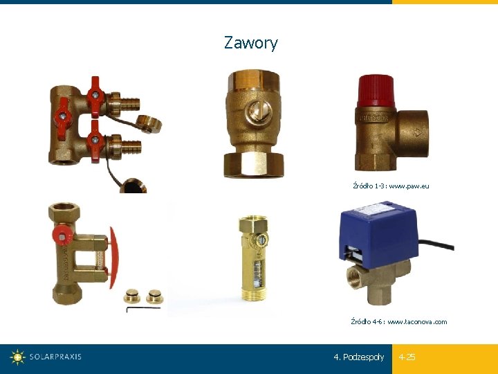 Zawory Źródło 1 -3: www. paw. eu Źródło 4 -6: www. taconova. com 4.
