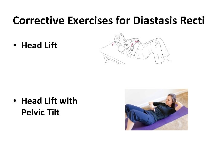 Corrective Exercises for Diastasis Recti • Head Lift with Pelvic Tilt 