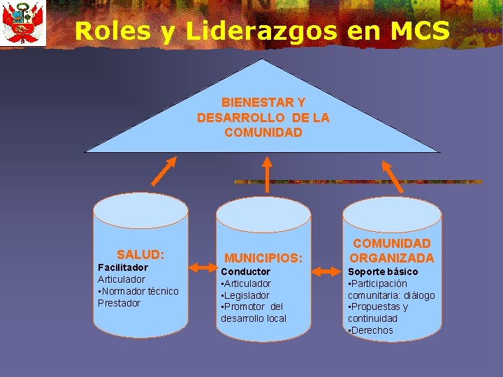 Roles y Liderazgos en MCS BIENESTAR Y DESARROLLO DE LA COMUNIDAD SALUD: Facilitador Articulador