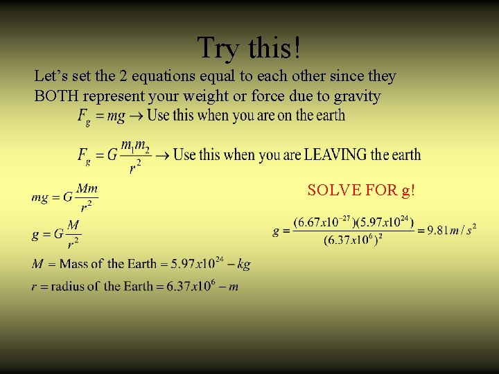Try this! Let’s set the 2 equations equal to each other since they BOTH
