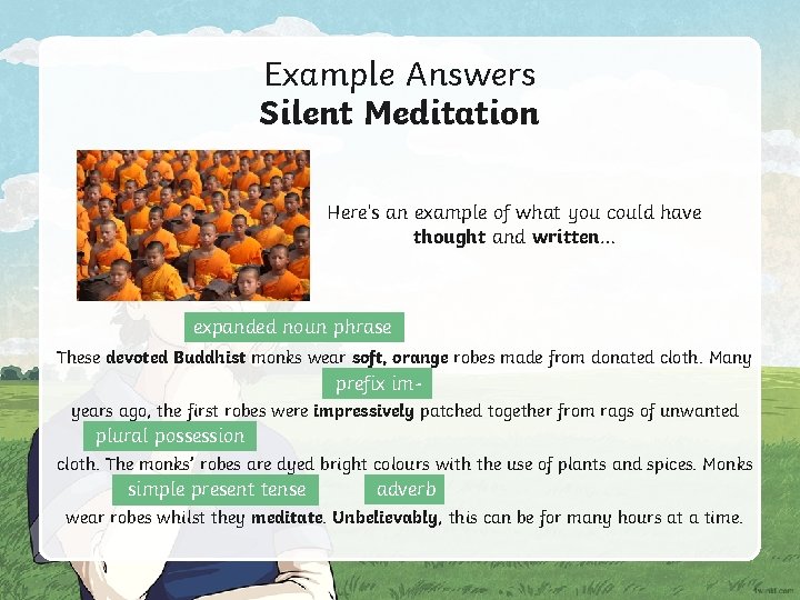 Example Answers Silent Meditation Here’s an example of what you could have thought and Example Answers Silent Meditation Here’s an example of what you could have thought and